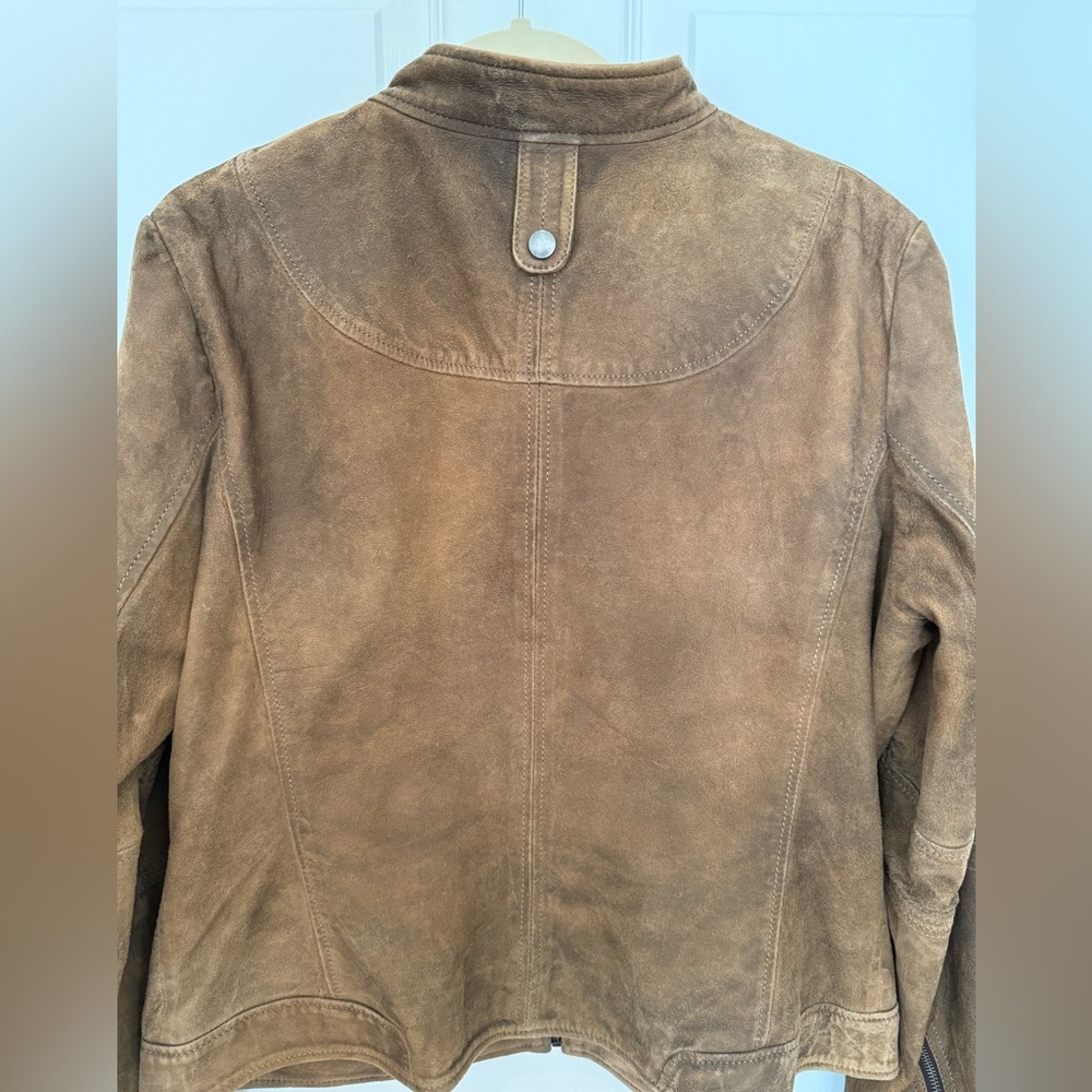 Women’s Buffalo Outerwear Distressed Nubuck Leather Moto Bomber Jacket. XL - Picture 5 of 10